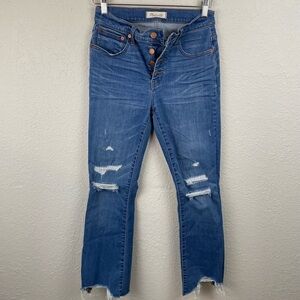 Madewell Cali Demi-Boot Jeans in Bronson Wash Button-Front Edition SIZE‎ 26